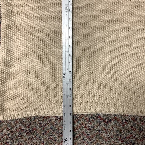 Zara Oatmeal Beige Shaker Knit Oversized V-neck 3/4 Sleeve Tunic Sweater Size M - Picture 8 of 8